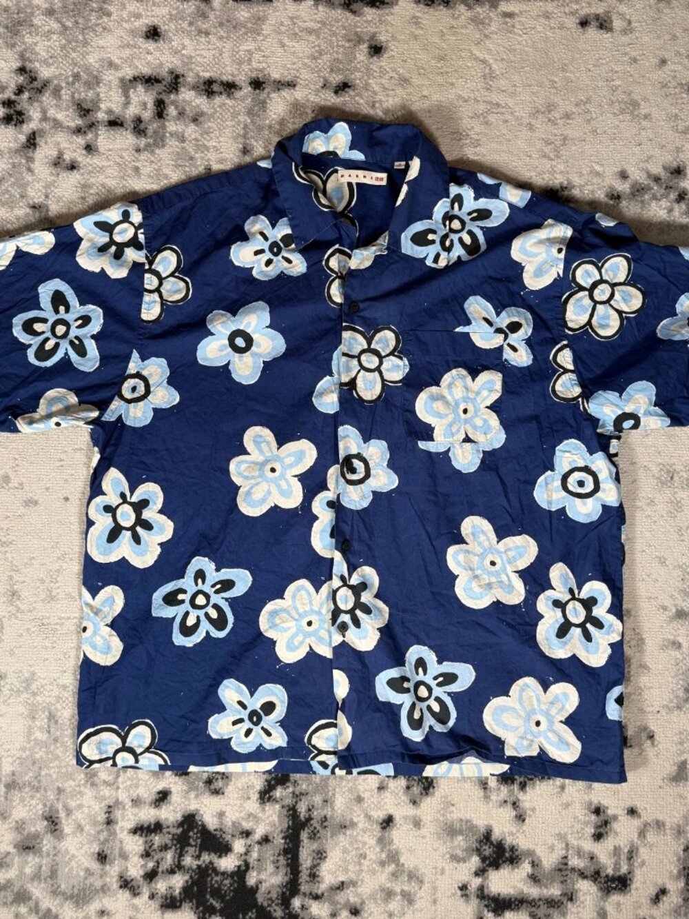 Marni x Uniqlo Flower Print Boxy Button-Up Shirt